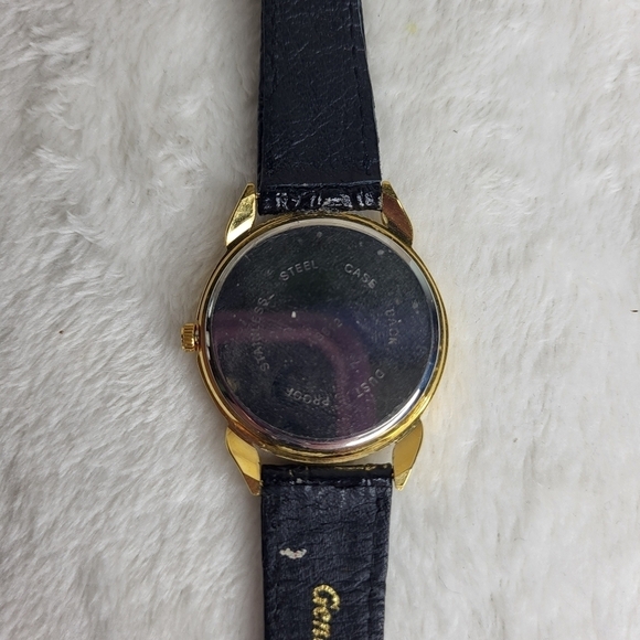 Vintage Popeye Watch. Black leather band. Cartoon - Picture 5 of 7